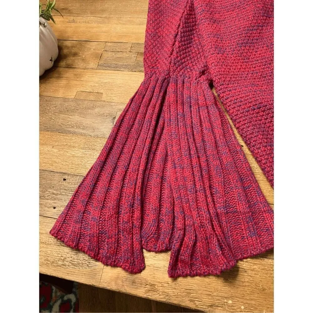Mermaid Blanket Handmade red purple